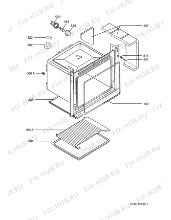 Взрыв-схема плиты (духовки) Arthurmartinelux AOC45400W FR   ENV06 - Схема узла Oven